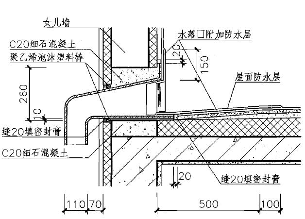 b.一般落水口节点